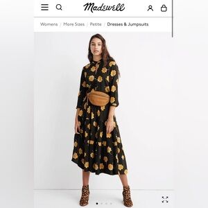 Madewell button front tiered floral dress size Medium